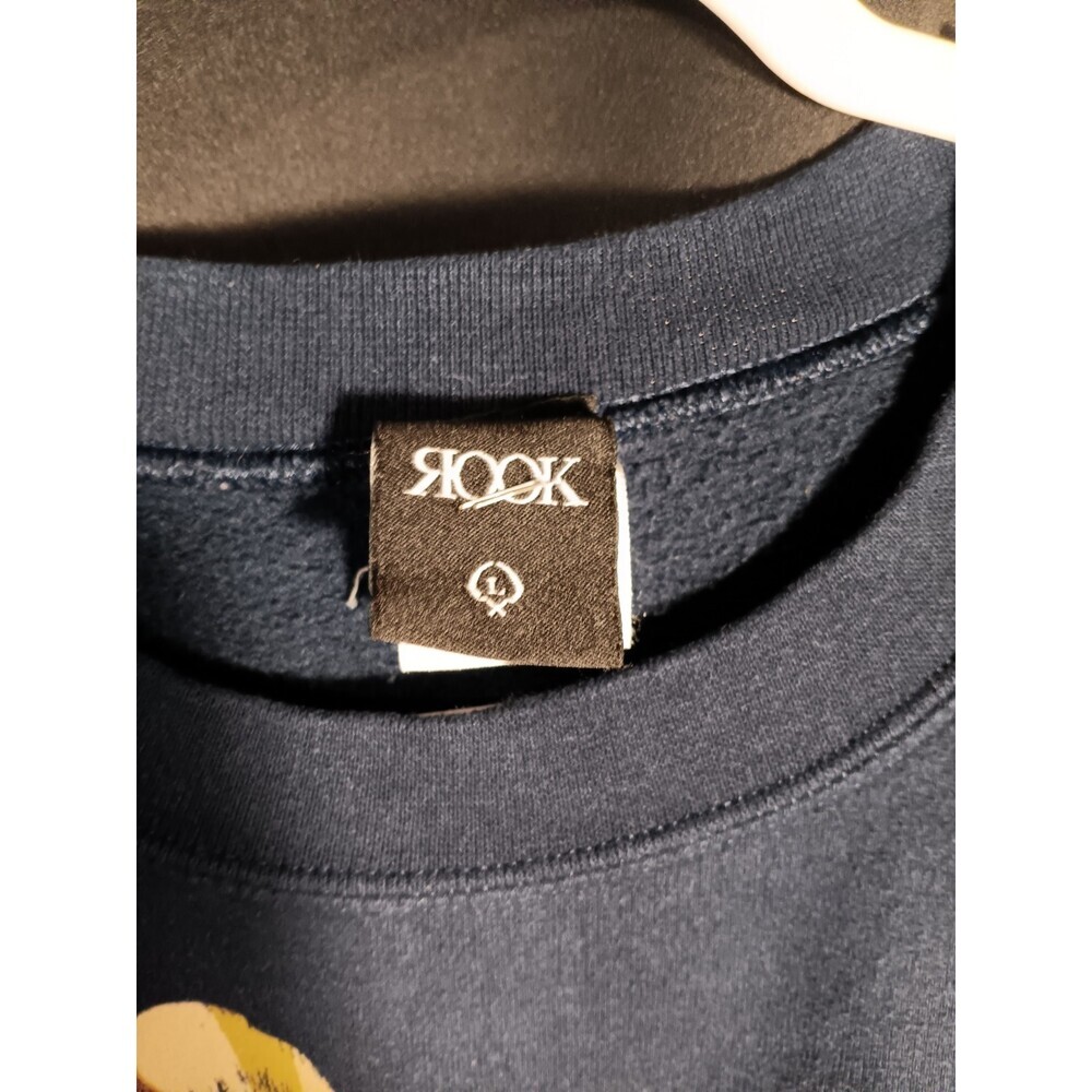 Rook Camo Grizzly Bear Head Sweatshirt Men’s L Navy Crew Neck Graphic Pullover - Picture 5 of 5